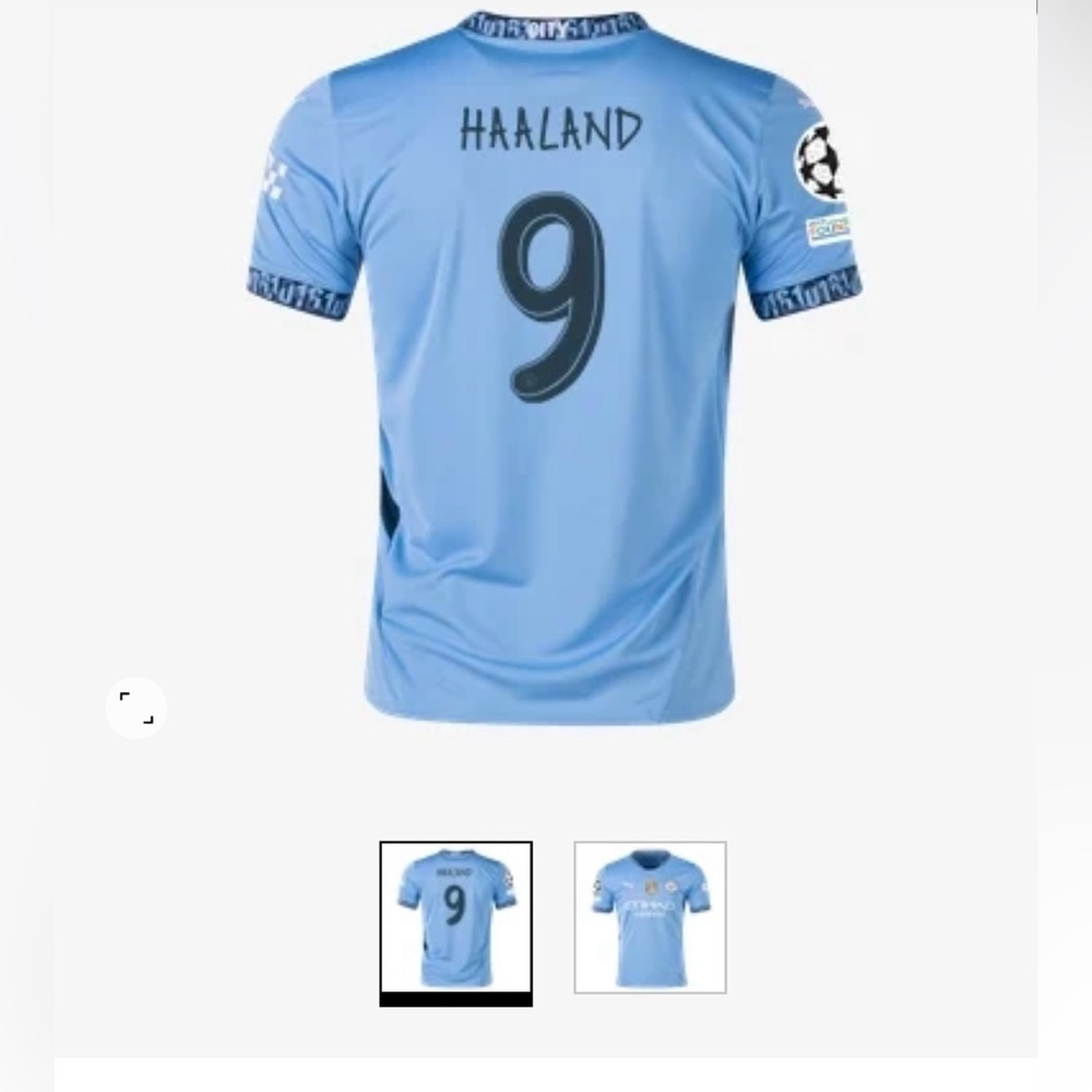 New with tags- men’s soccer jersey, size medium Manchester Haaland jersey.